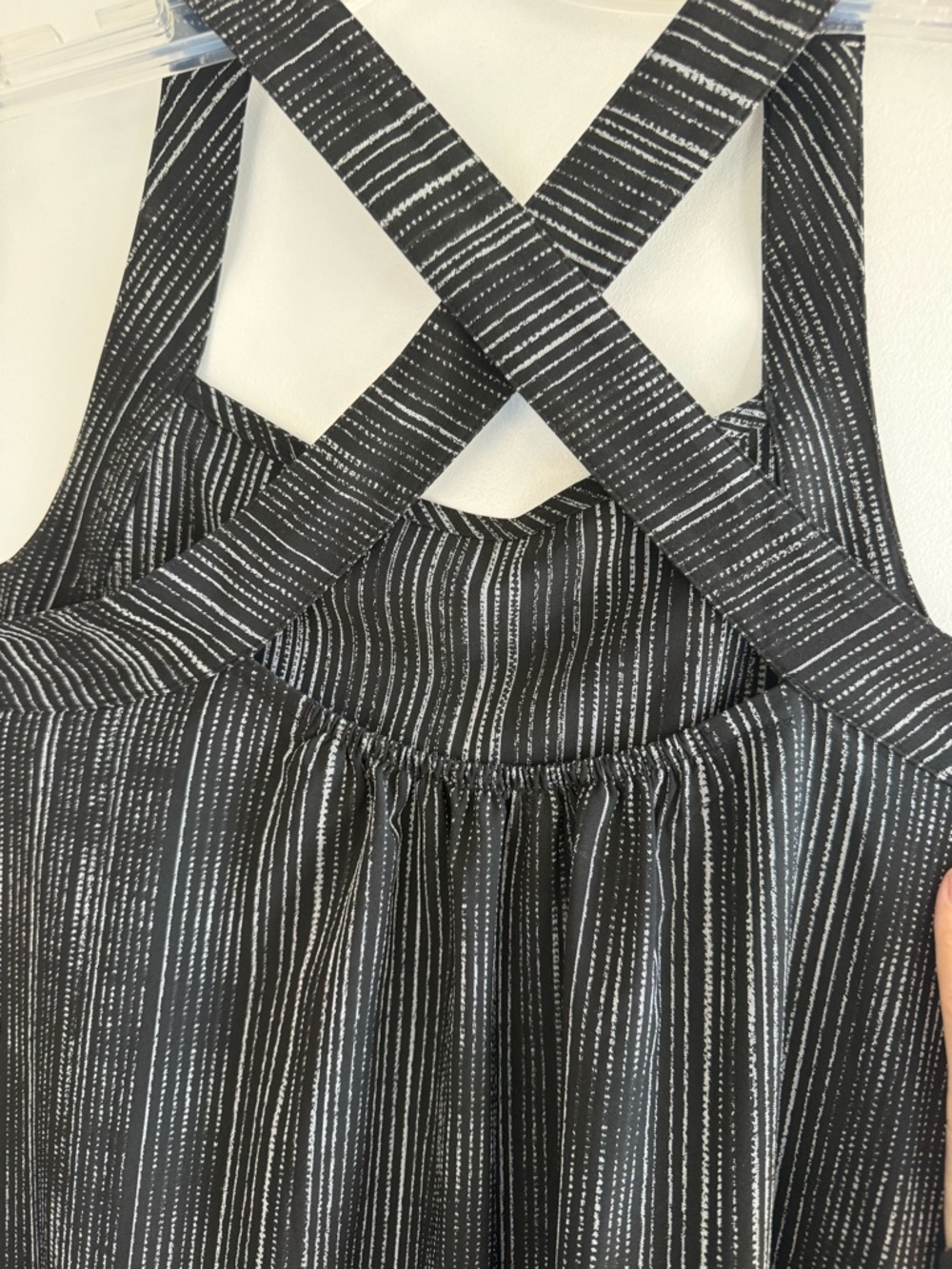Athleta Black Striped Maxi Dress
